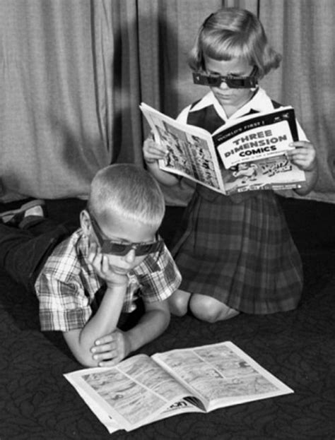 Children reading 3-D comics, 1953 | Mighty mouse, Kids reading, Read comics