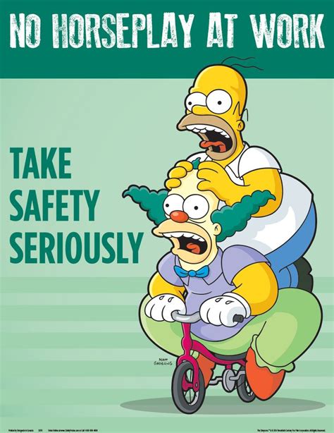 www.SafetyPoster.com - Horseplay Simpsons Safety Poster - No Horseplay At Work Take Safety ...