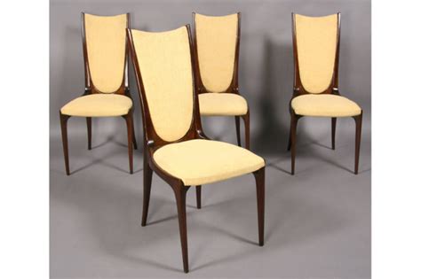 MID CENTURY MODERN SET FOUR DINING CHAIRS HIGH BACK For Sale | Antiques.com | Classifieds