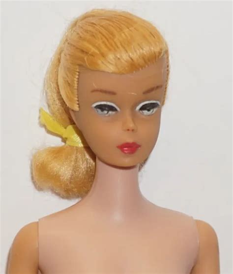 VINTAGE BLONDE SWIRL Ponytail BARBIE Doll~1960s~MATTEL~Needs Help!! $82 ...