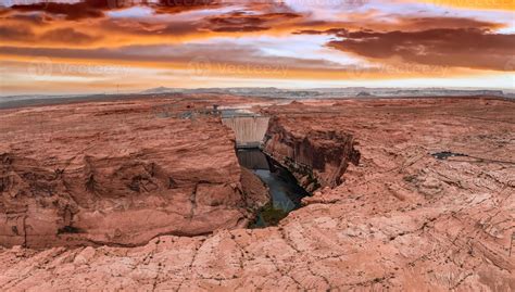 Aerial view of the Grand Canyon Upriver Colorado River Glen Canyon Dam in Arizona 16724084 Stock ...