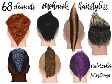 Male Hairstyles Clipart: Men HAIR Clipart Bold Man Hair Clipart, Mens ...