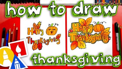 How To Draw Happy Thanksgiving Block Letters | Art For Kids Hub