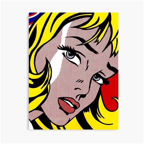 Pop Art Girl Face Roy Lichtenstein – Poster - Canvas Print - Wooden Hanging Scroll Frame - Decor ...