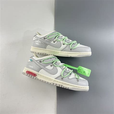 Off-White x Nike Dunk Low “07 To 50” Grey White Green For Sale – The ...