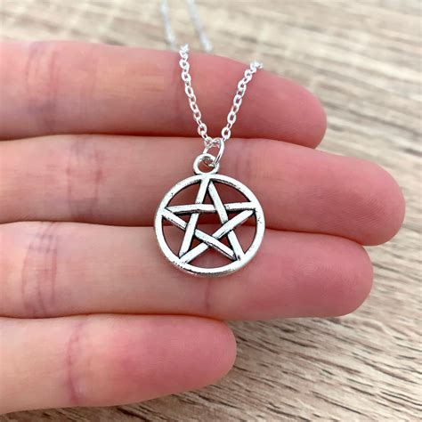 Mens Silver Stainless Steel Large 4'' pentagram symbol of Wicca paganism Pendant Best Deals ...