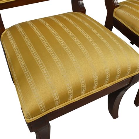 86% OFF - Traditional Upholstered Scroll Back Dining Chairs / Chairs