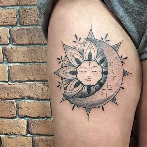 50 Meaningful and Beautiful Sun and Moon Tattoos - KickAss Things