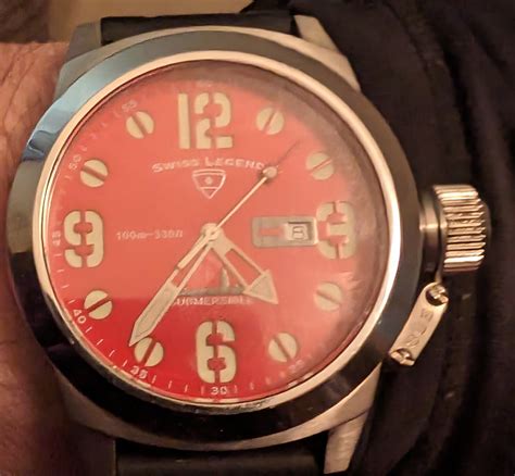 Swiss Legend. Red Dial Submersible Quartz Watch. in Excellent Condition ...