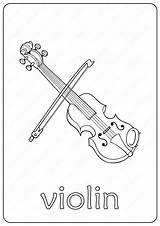 Printable Violin Coloring Page – Book PDF  pages Printables sketch template