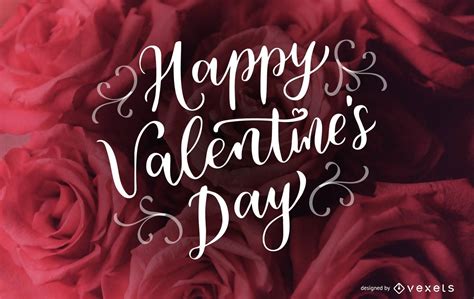 Cursive Happy Valentine's Day Lettering Design Vector Download