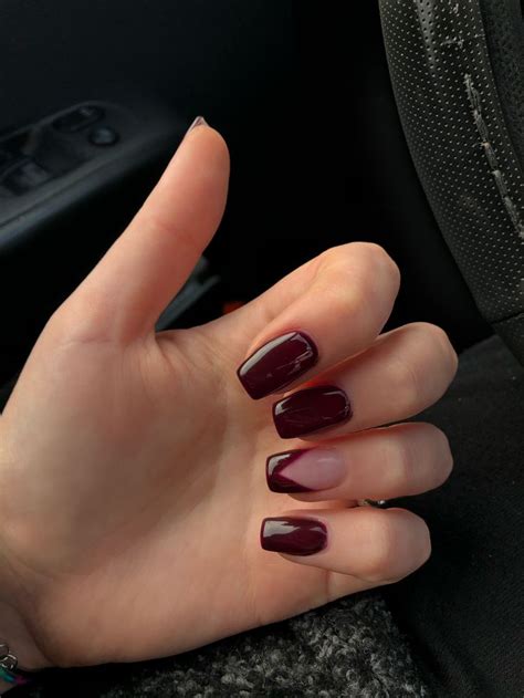 burgundy squared nails | Burgundy acrylic nails, Maroon acrylic nails, Maroon nails