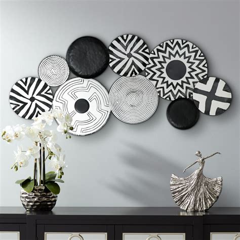Newhill Designs Abstract Discs 45 1/4" Wide Black and White Metal Wall Art - Walmart.com ...