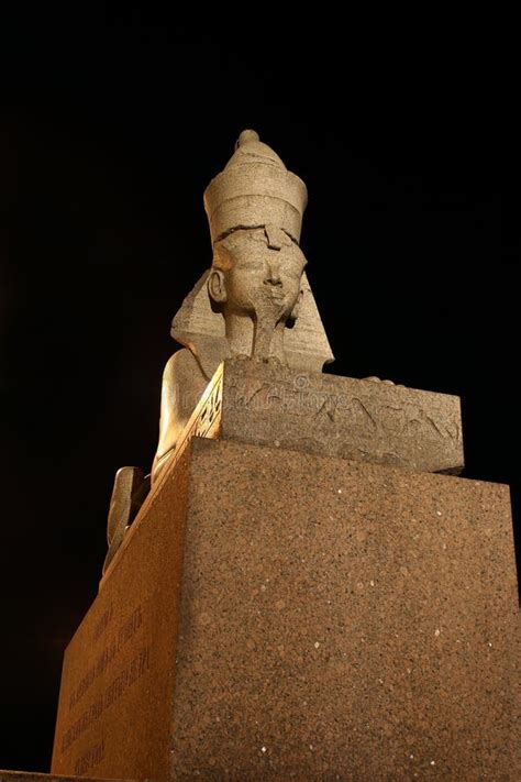 Sculpture of Sphinx at Night Stock Photo - Image of history, face: 9139368