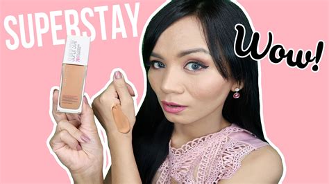 Real Asian Beauty: MAYBELLINE SUPERSTAY 24H Full Coverage Foundation - REVIEW & TRY ON!