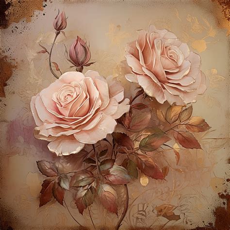 Vintage Pink Rose Art Print Free Stock Photo - Public Domain Pictures