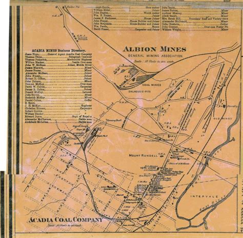 1864 Albion Mines Map Detail - Pictou County