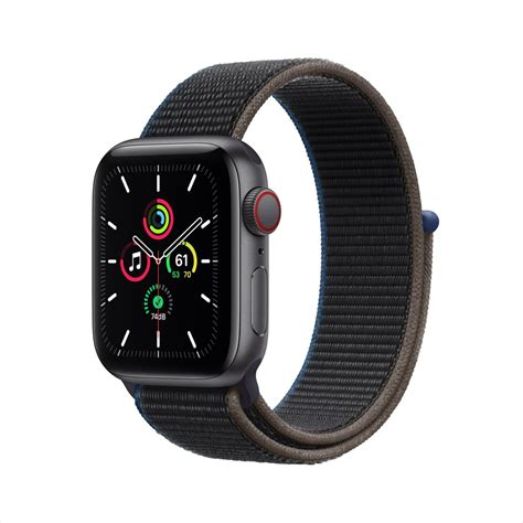 Apple Watch SE GPS, 44mm Space Gray Aluminum Case with Black Sport Band - Regular - Walmart.com ...