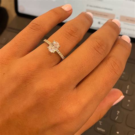 Oval Cut diamond Engagement ring on a diamond band | Temple & Grace AU