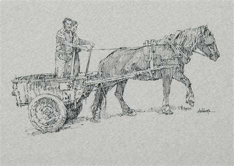 Horse Cart Drawing at PaintingValley.com | Explore collection of Horse Cart Drawing