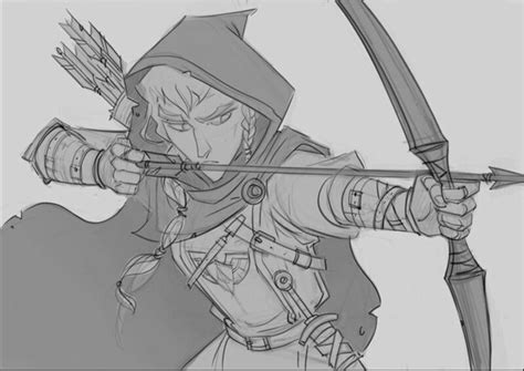 ArtStation - The Archer, Meybis Ruiz Cruz | Archery poses, Archer pose, Art poses