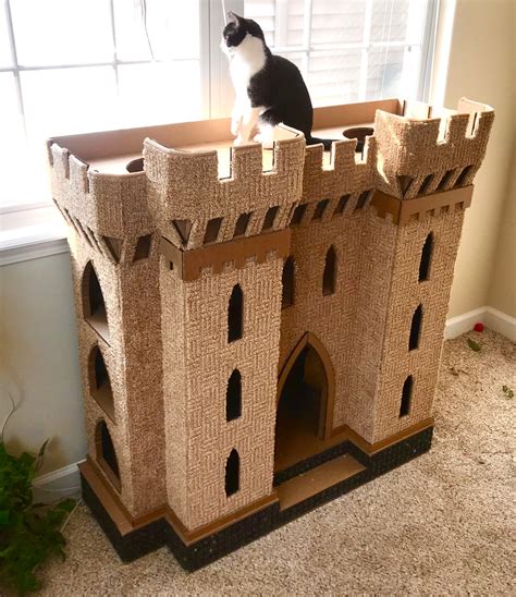 DIY Cat Castle Gothic Plans Cardboard play house. Pattern | Etsy