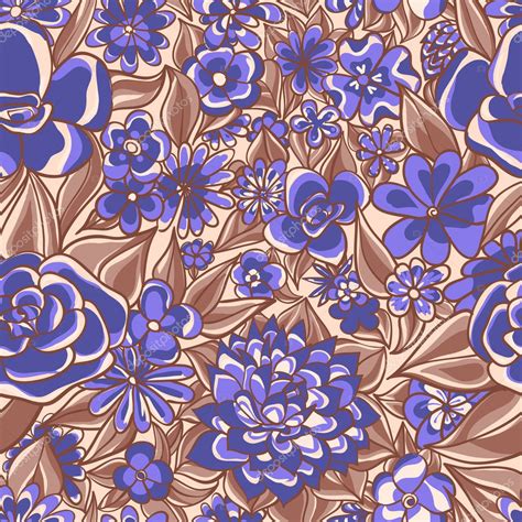 Blue Floral Pattern — Stock Vector © ptits_ptits #7261201