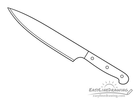 How to Draw a Knife Step by Step - EasyLineDrawing