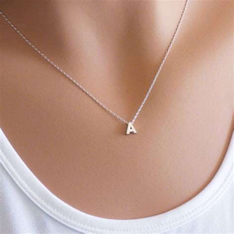 Sterling Silver Initial Necklace Layering Necklace Dainty | Etsy | Sterling silver layered ...