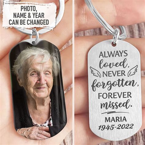 Always Loved Never Forgotten, Personalized Keychain, Memorial Gifts, C - pixisid