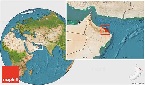 Satellite Location Map of Muscat