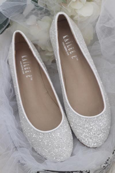 WHITE Rock Glitter Slip on Flats | Bridal shoes flats, Wedding shoes ...