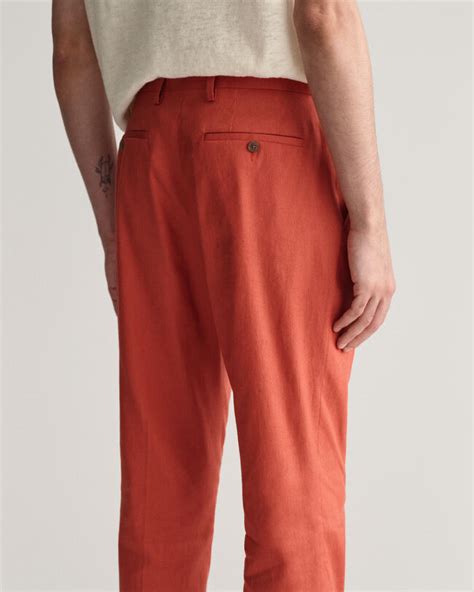 Slim Fit Cotton Linen Suit Pants - GANT