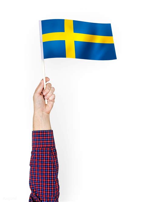 Download premium psd of Person waving the flag of Kingdom of Sweden 422568 | Kingdom of sweden ...