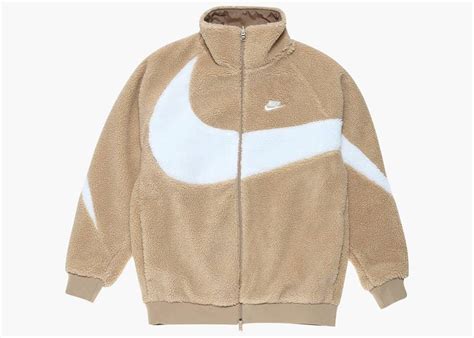 Nike Big Swoosh Reversible Boa Jacket (Asia Sizing) Hemp White | Hype Clothinga