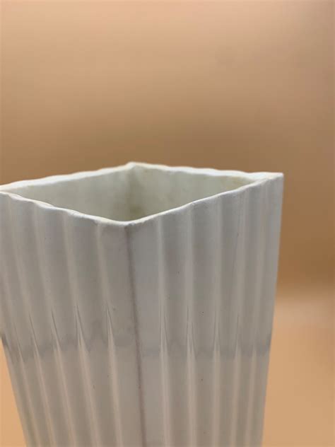 RARE White Fluted 023 VINTAGE Vase - Etsy