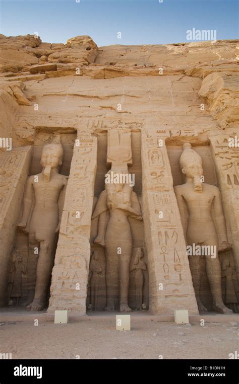 Figures and statues at the temple in Abu Simbel Egypt Stock Photo - Alamy