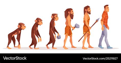 Human evolution stages cartoon concept Royalty Free Vector