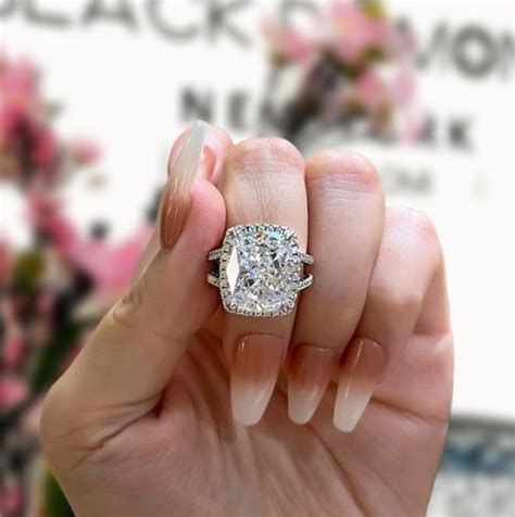 Luxurious Split Shank Halo Cushion Cut Engagement Ring from Black Diamonds New York