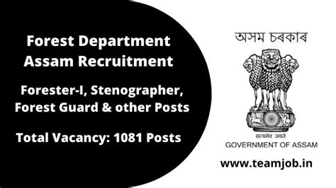 Forest Department Assam Recruitment 2020: Apply Online For 1081 Posts