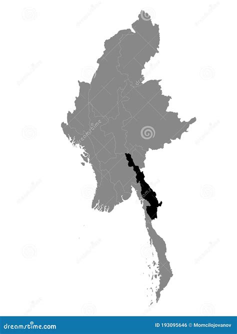 Location Map of Kayin State Stock Vector - Illustration of rakhine ...