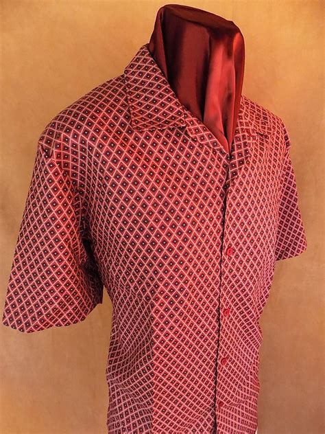 Red & Blue Geometric 50's Style Shirt — B&K Enterprises Costume Company