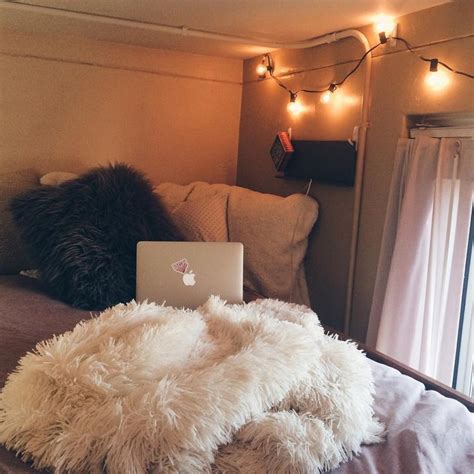 This room in Currier is so warm and fuzzy! | Dorm inspiration, Hall ...