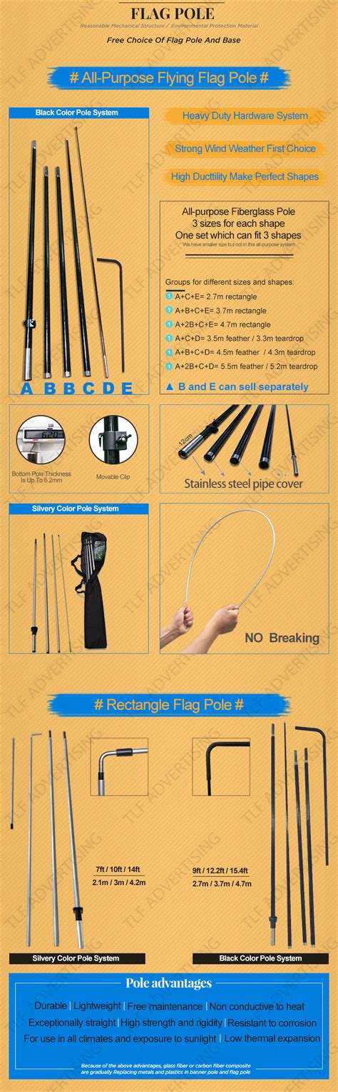 Top Quality Fiberglass Teardrop Flexible Telescopic Feather Beach Flag Pole - Buy Flag Pole ...