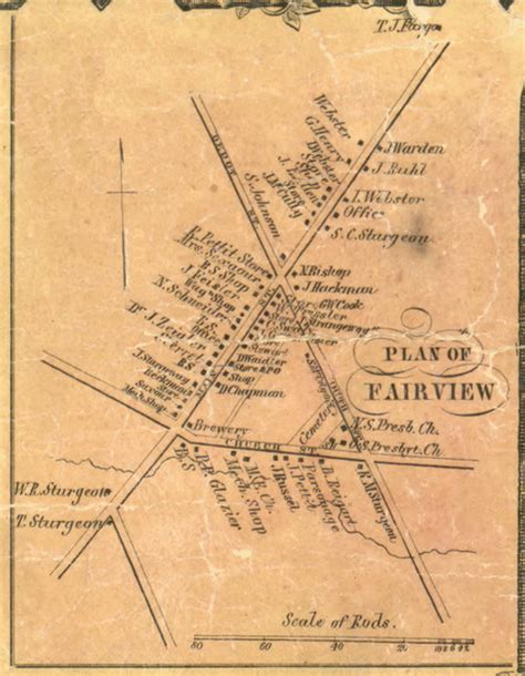 Fairview Village - Fairview Township, Pennsylvania 1855 Old Town Map ...