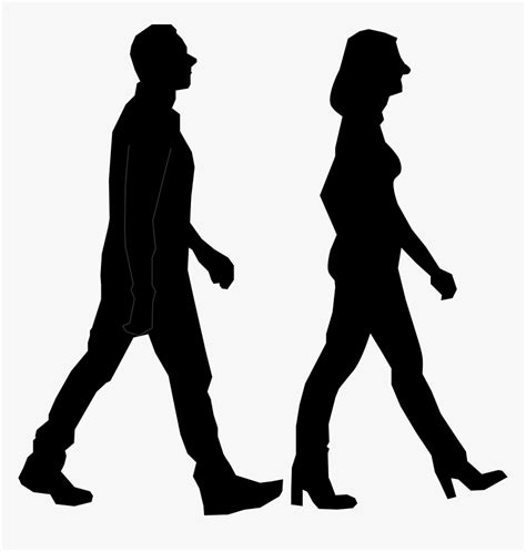 Walking Silhouette Person - People Walking Silhouette Png, Transparent Png - kindpng