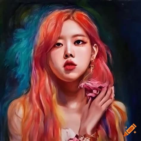 Claude monet painting of rosé from blackpink