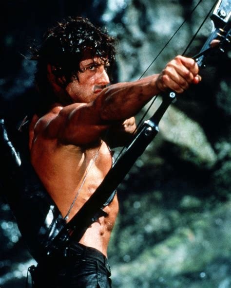 Sylvester Stallone 8x10 Photo as Rambo firing bow - Photographs