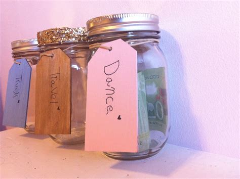 DIY savings jars! Just decorate mason jars and write what your goals ...