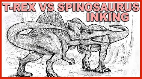 T-rex Vs Spinosaurus Coloring Page | BubaKids.com